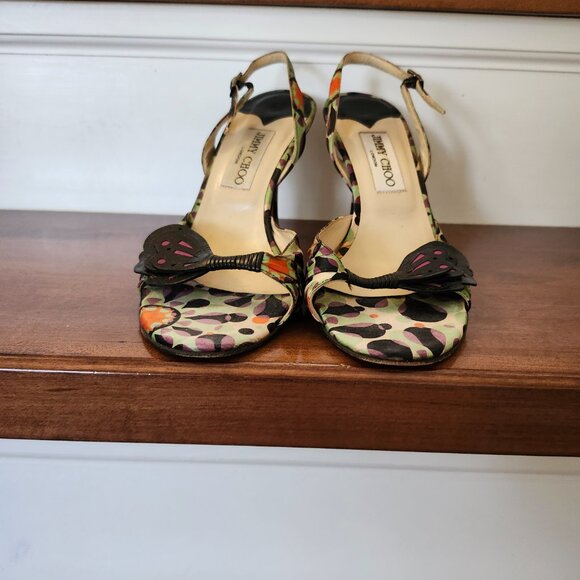 Jimmy Choo butterfly detail slingback heel sandals women's size 38 - Picture 3 of 8